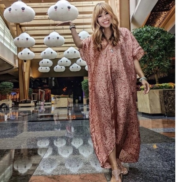 Zara Paisley Print V-neck Dolman Tunic Kaftan Dress Summer Beach 37252 - Picture 4 of 14